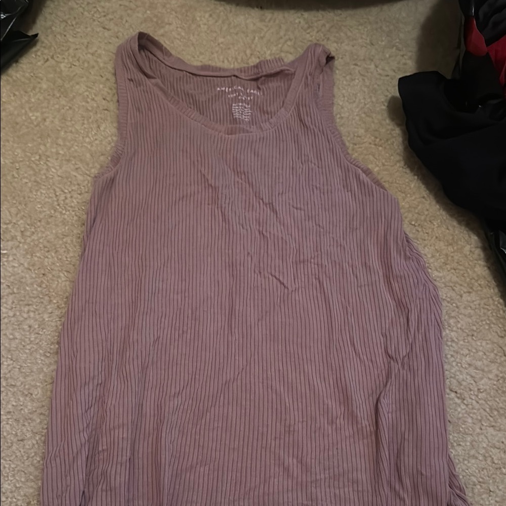 American Eagle Outfitters Pink Ribbed Tank Top